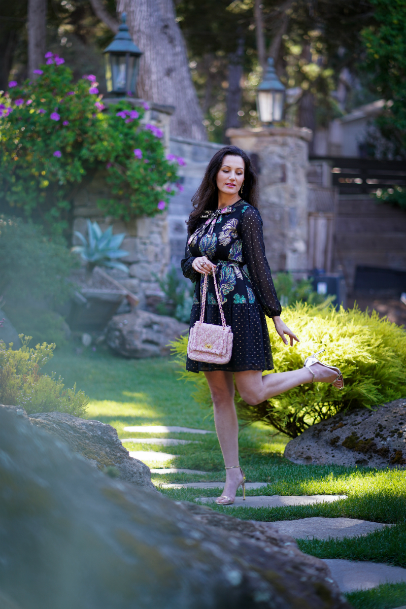 An Enchanting Way To Style a Dark Floral Dress for Fall - 2019 Fall Fashion Trends